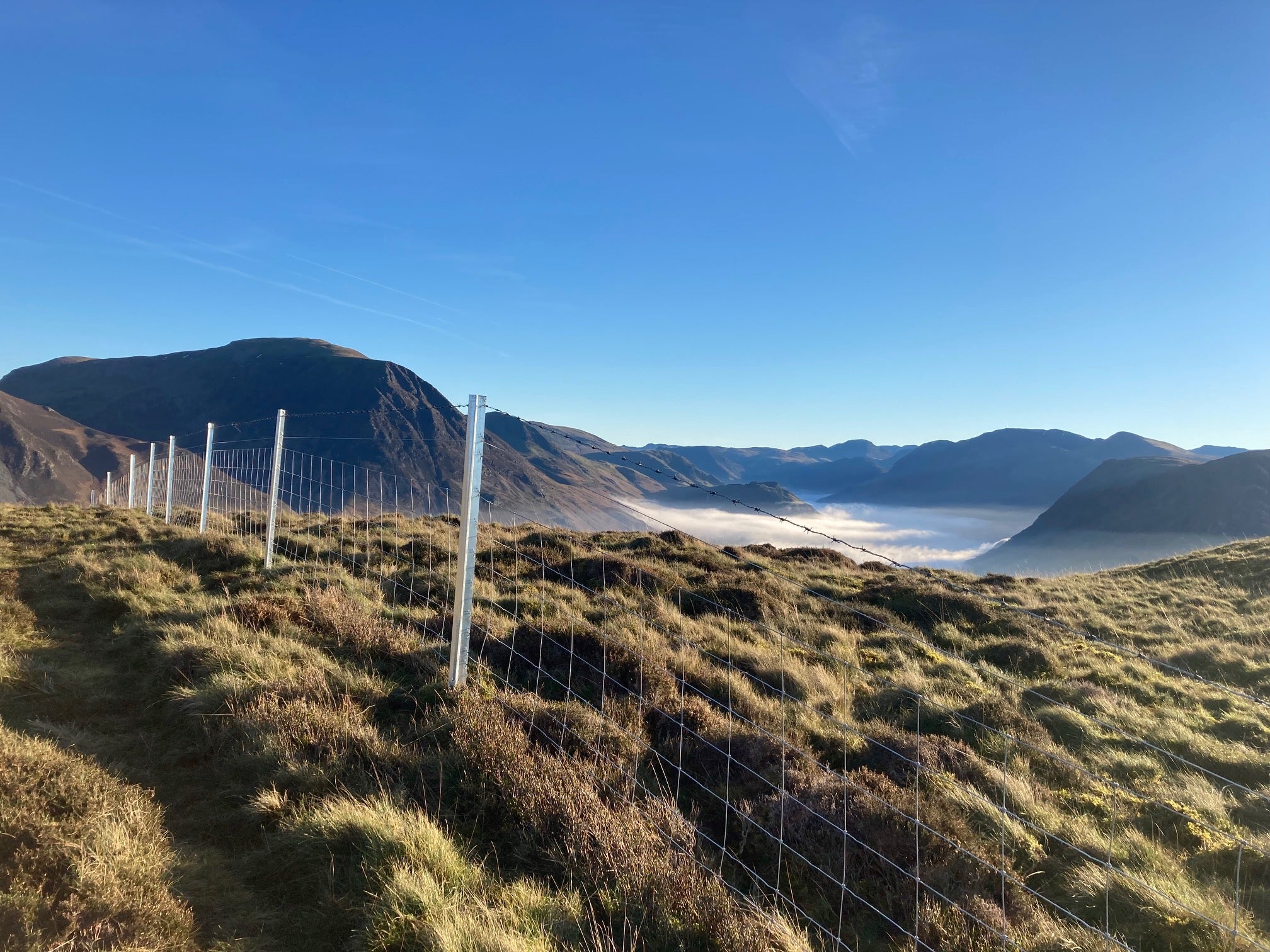 The view from Low Fell with the new fence