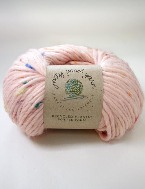 Light sage coloured yarn made of recycled plastic bottles