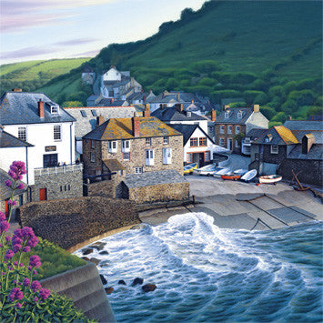 Late Sun at Port Isaac Blank Card Design