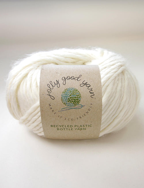 Light sage coloured yarn made of recycled plastic bottles