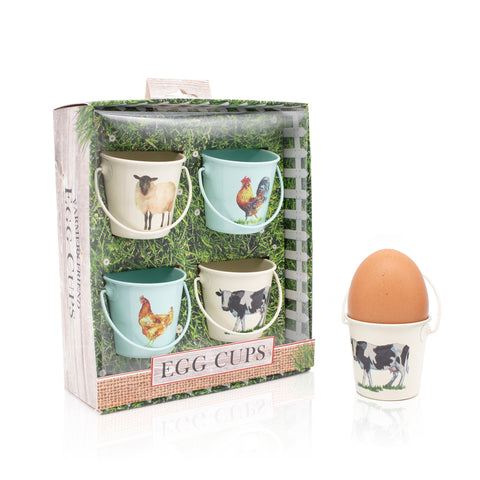 enamel egg cups with animal prints