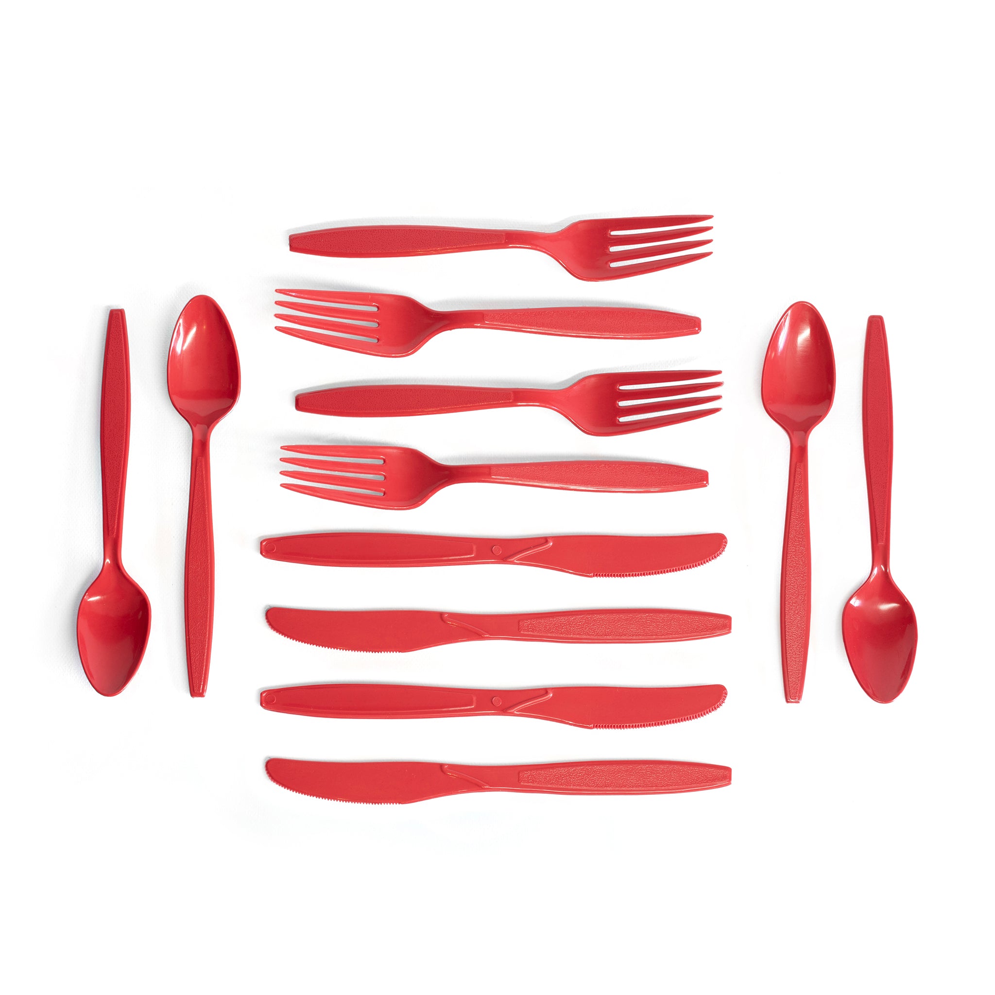 Red pepper recycled plastic cutlery