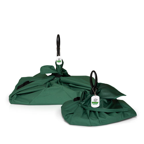 Sustainable green fabric wrap on a Chimney Sheep.