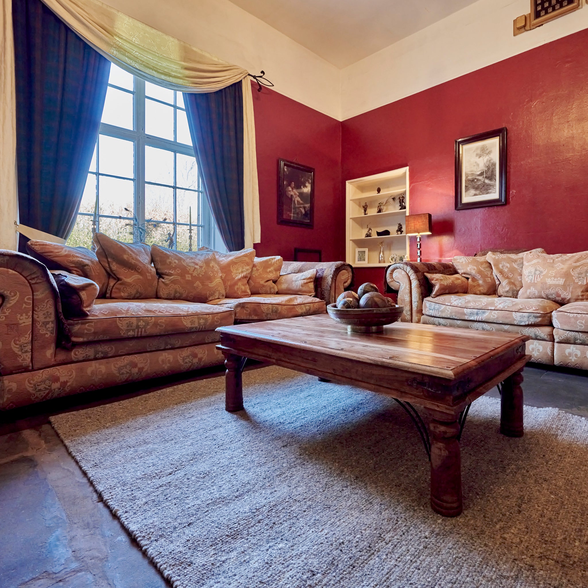 grey wool rug in a living room