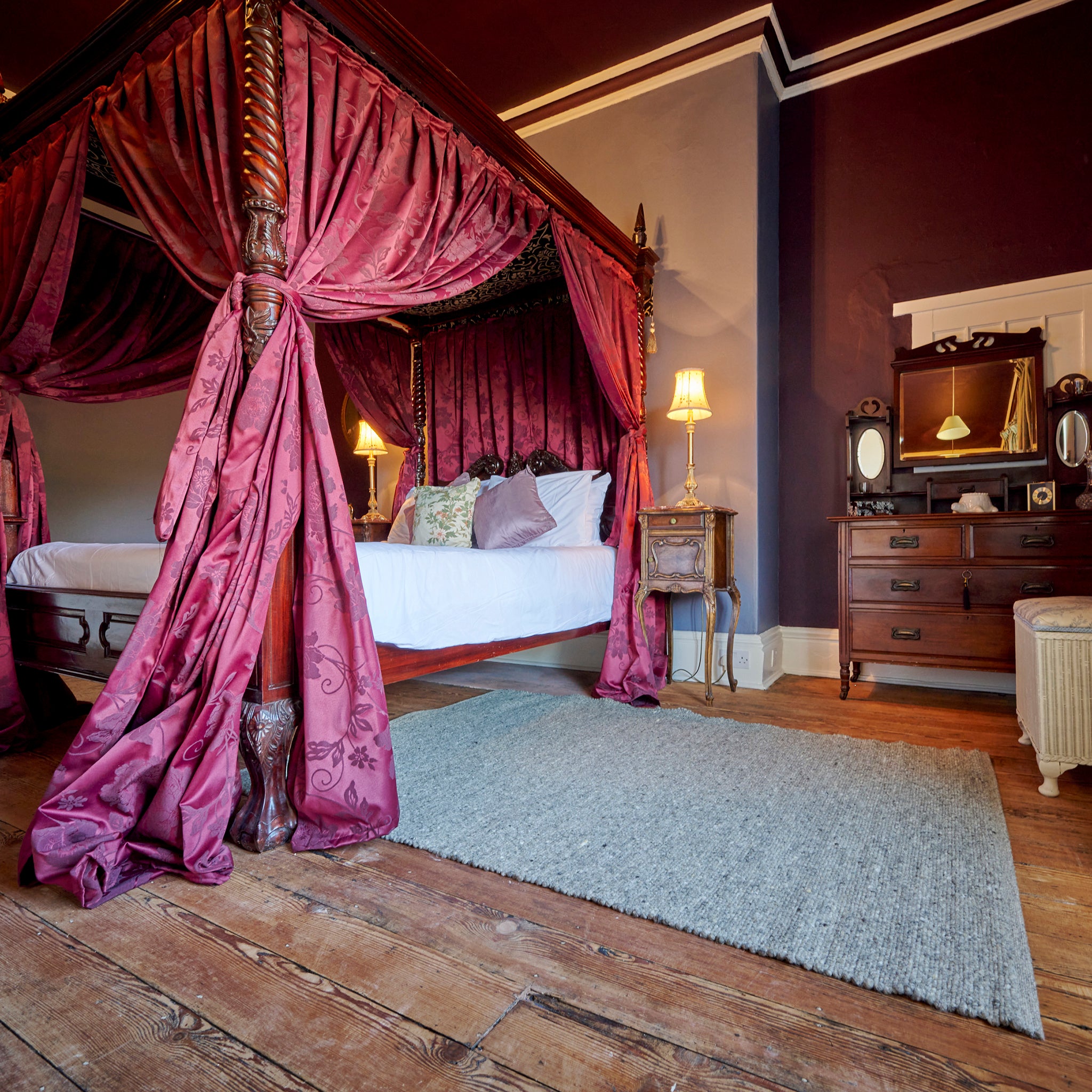 medium wool rug in bedroom
