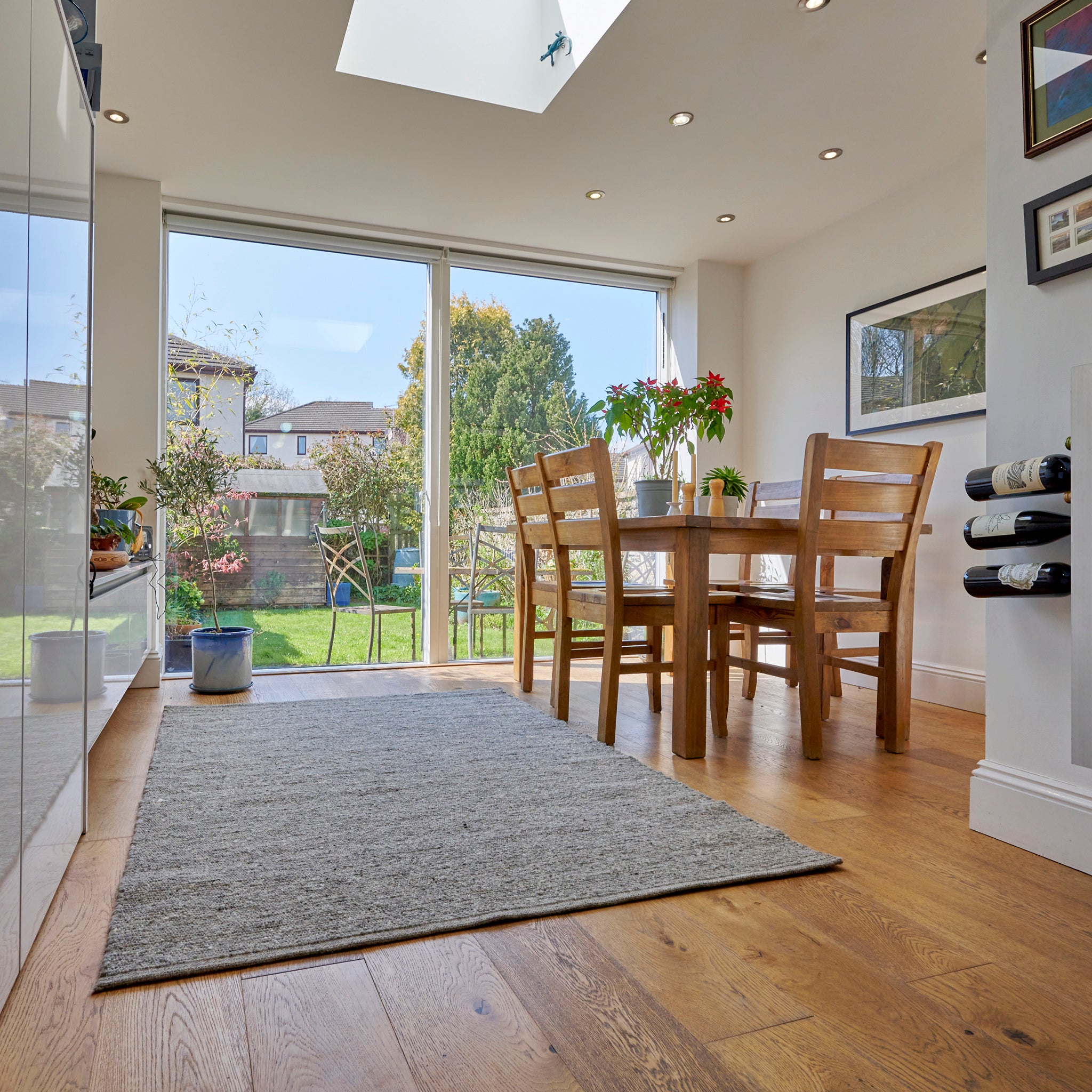 grey wool rug for the kitchen