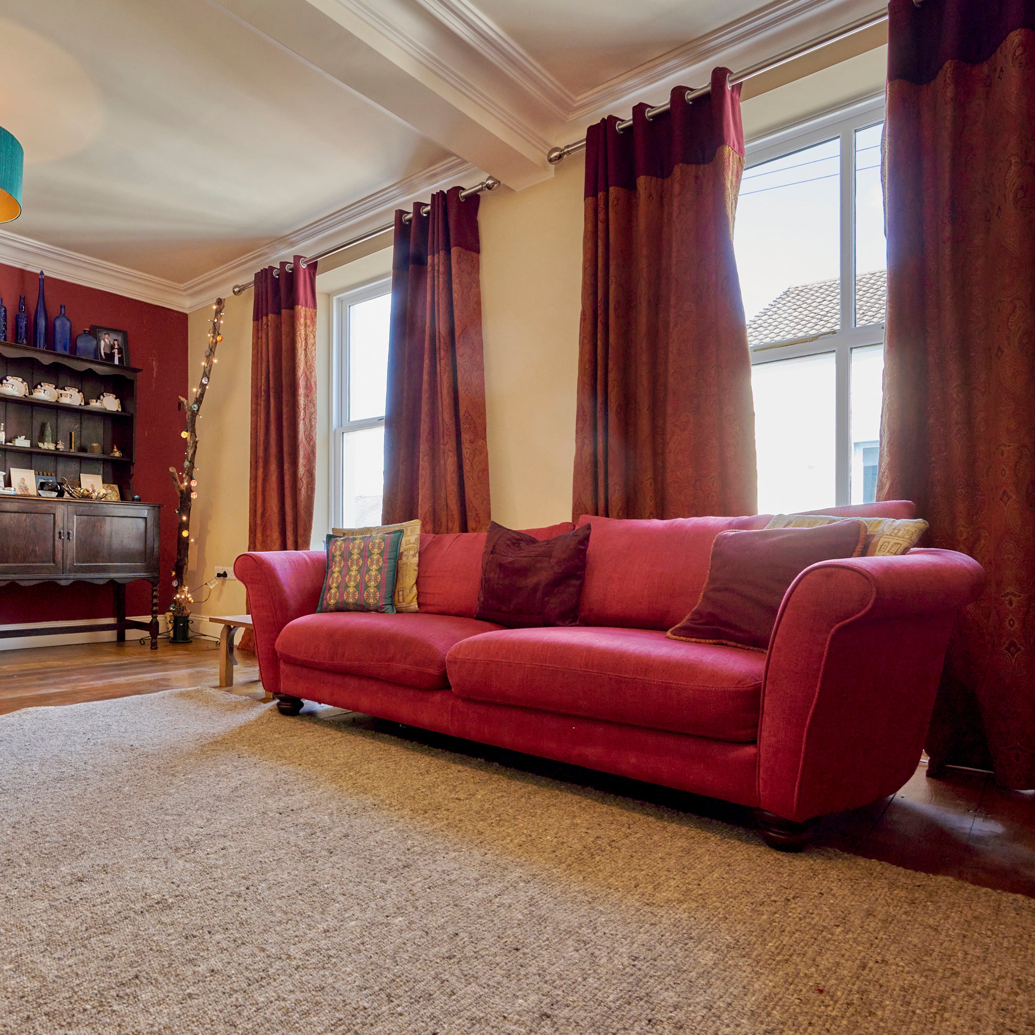 large living space with wool rug