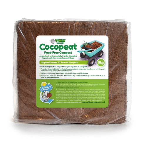 650g block of compressed cocopeat, a peat free compost