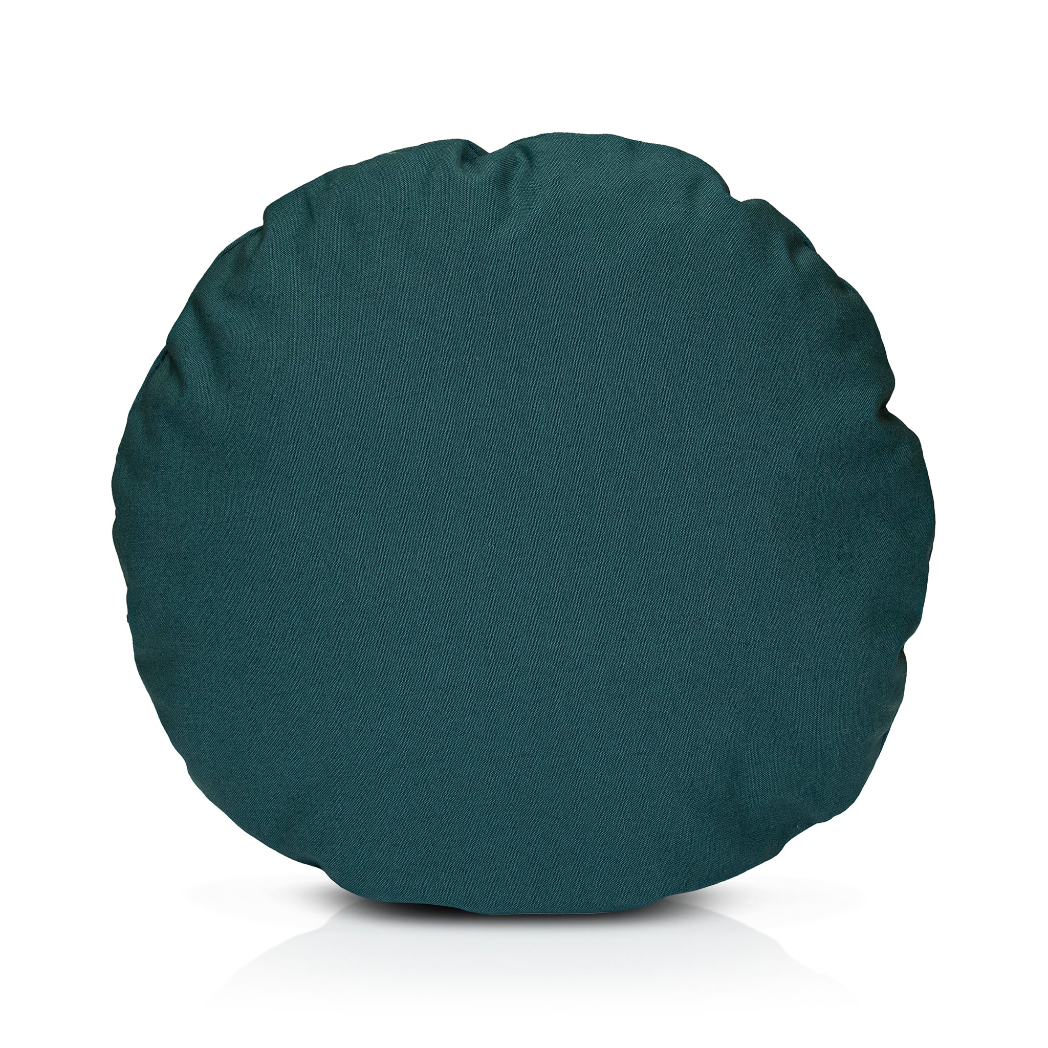 A chimney sheep PetSnug wool filled cushion. The wool cushion sits upon a white background. This is a large green cushion.