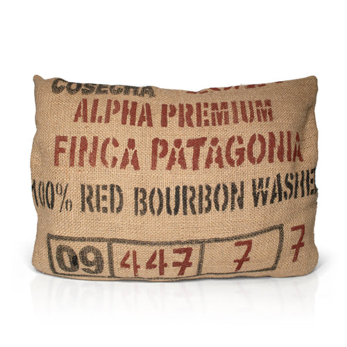 A mix off wool filled, jute hessian outdoor cushion