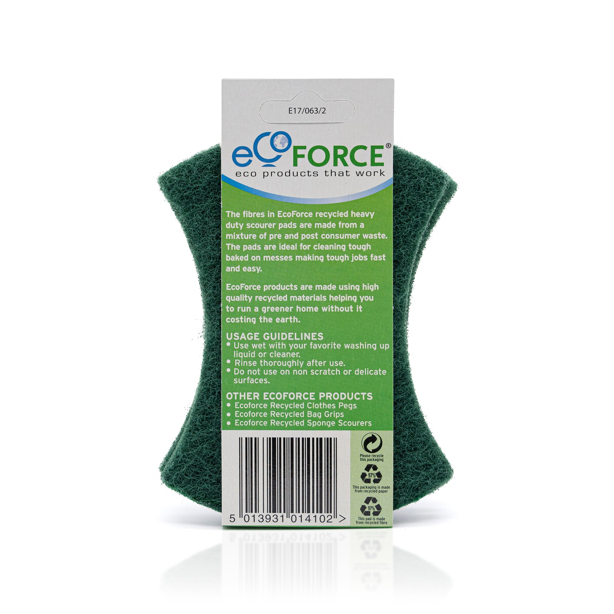 ecoforce recycled heavy duty scourer pads