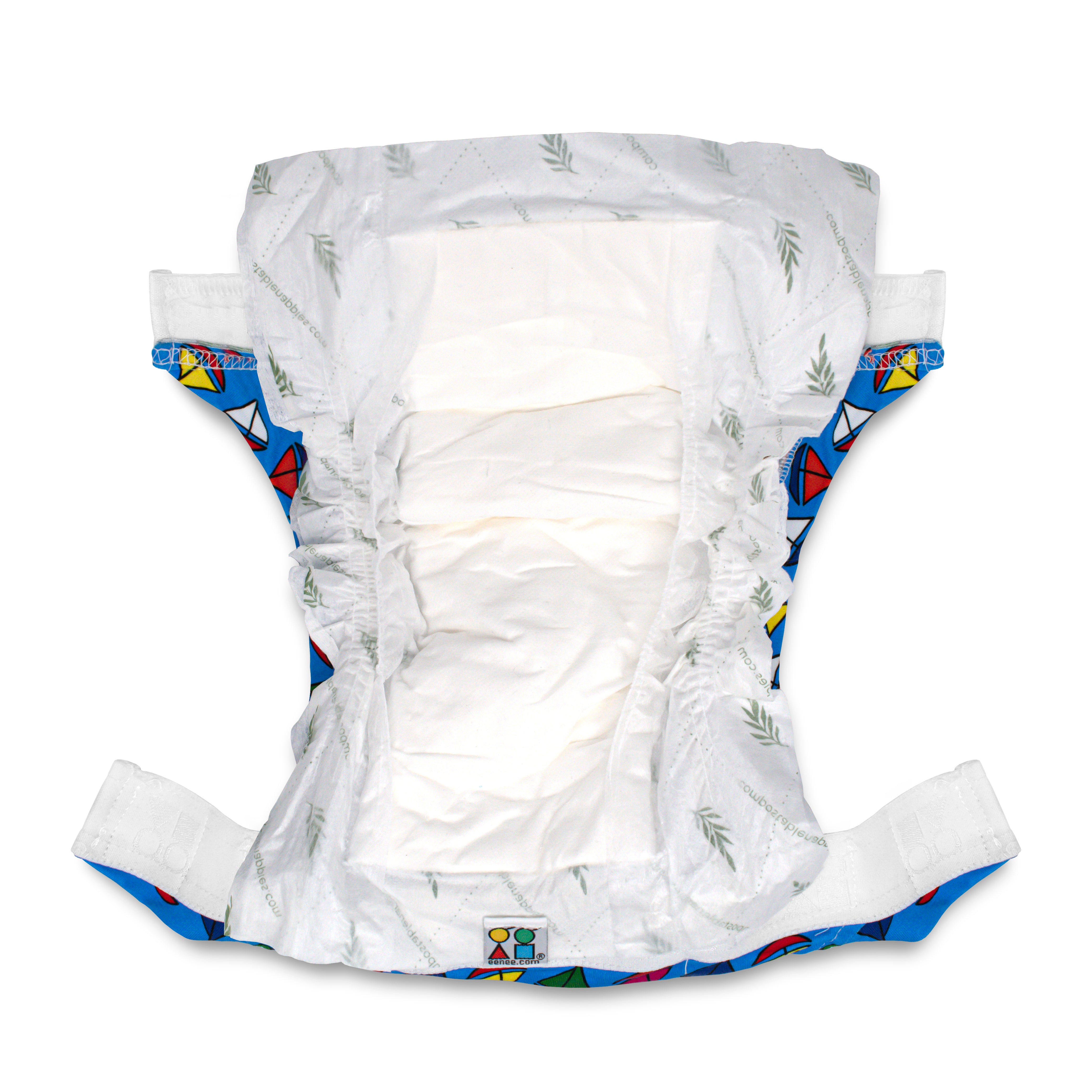 Eenee compostable nappy pad in a hybrid nappy pant