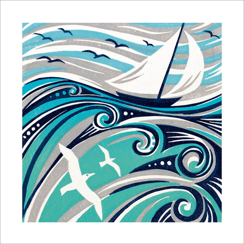 Late Sun at Port Isaac Blank Card Design