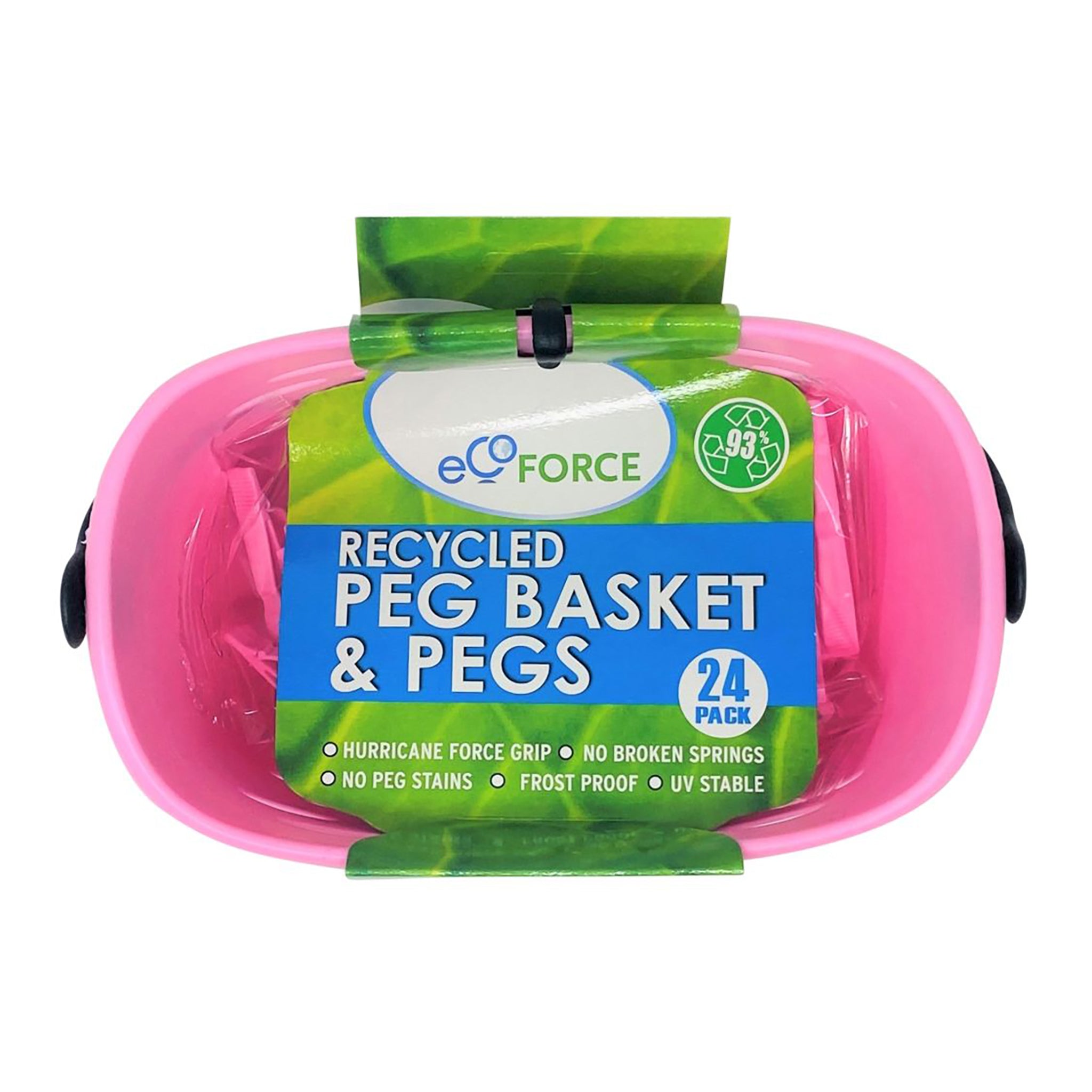 Pink Recycled Peg Basket and Pegs