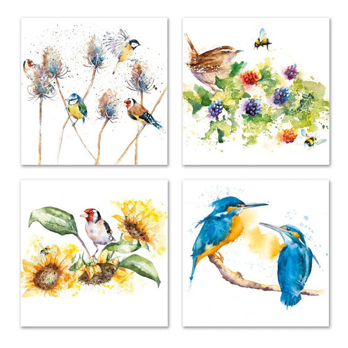 Eco-friendly blank greetings cards with 4 designs