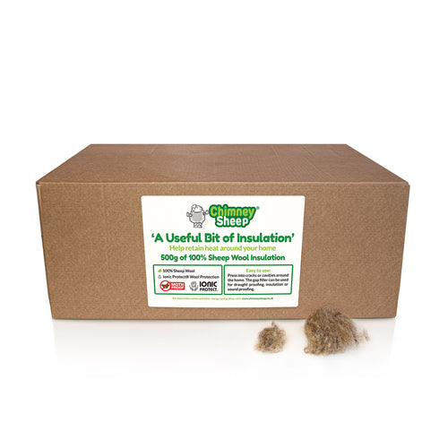Box of sheep wool insulation to help retain heat around your home.