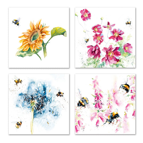 Eco-friendly blank greetings cards with 4 designs