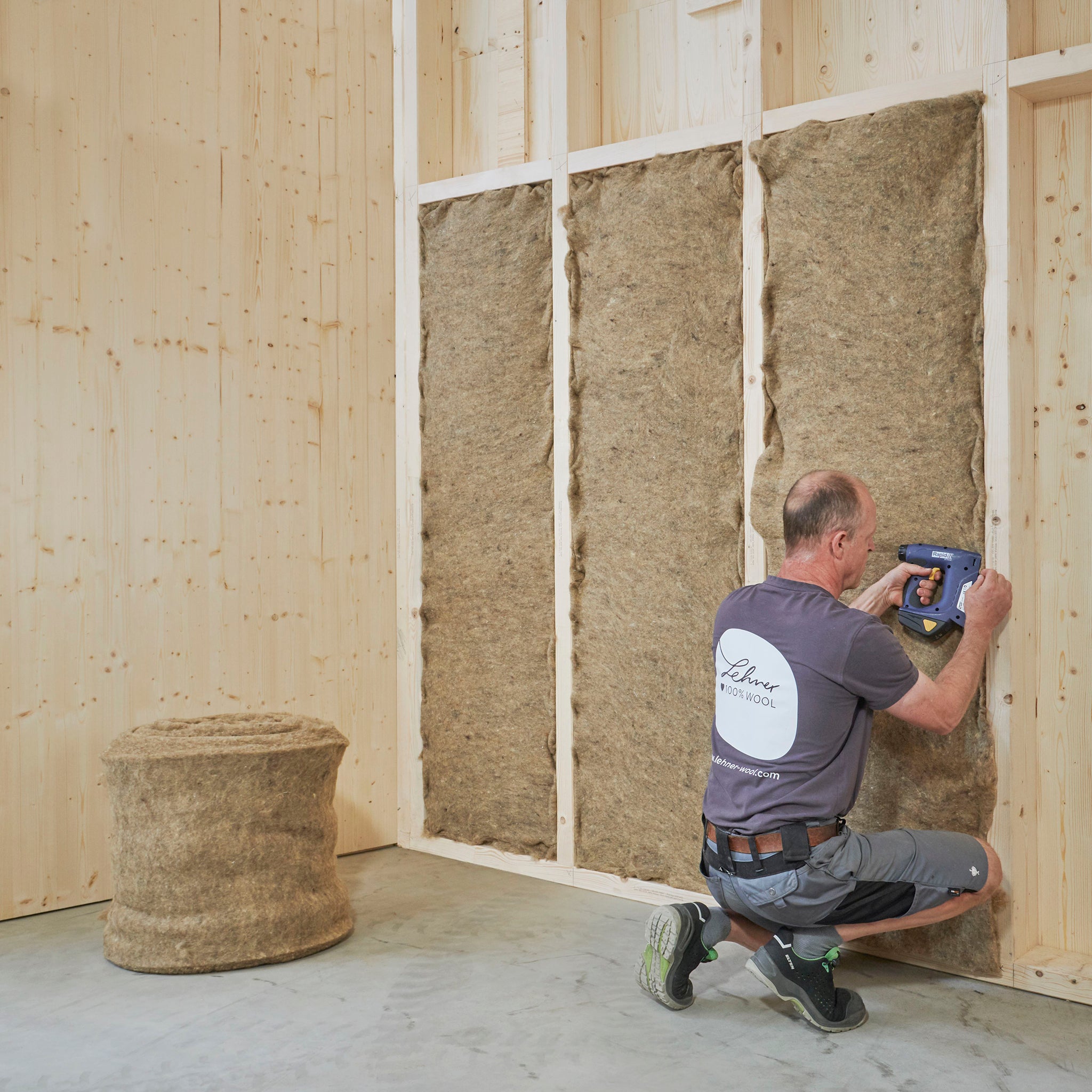 Sheep wool insulation for walls