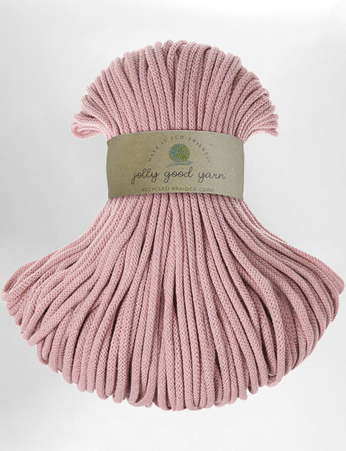 5mm thick turquoise braided cord with a 'jolly good yarn' label on a light gray background