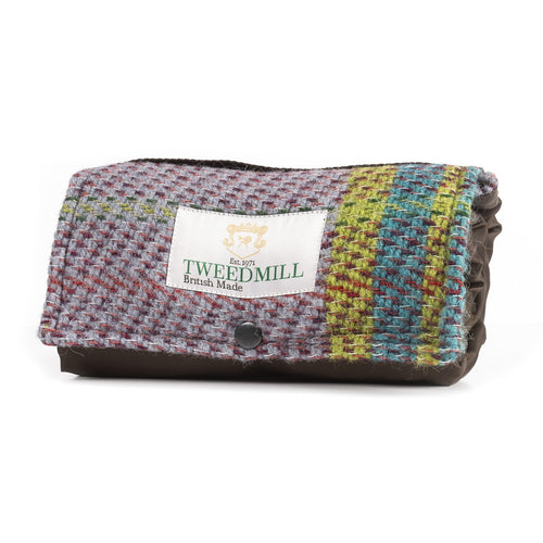 Small sustainable picnic rug made from recycled wool.