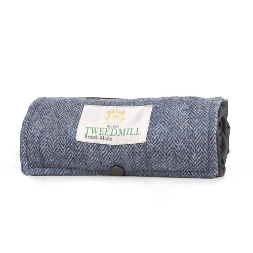 Small sustainable picnic rug made from recycled wool.