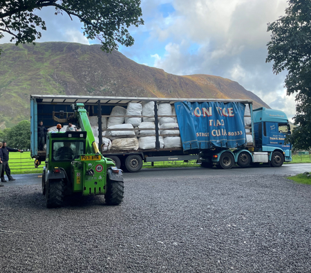 Bags of Herdwick fleece collected directly from Lake District farmers for Chimney Sheep products