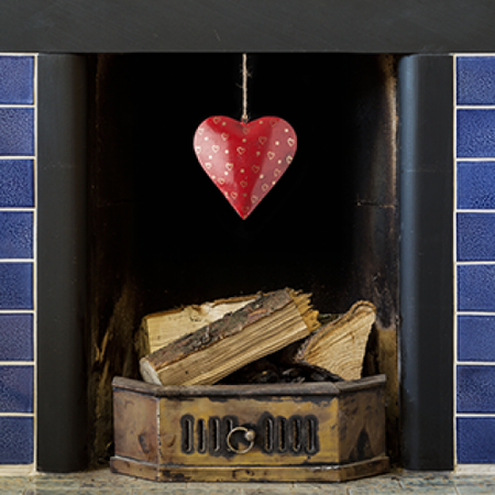 Namaste red metal heart