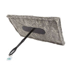 Chimney Sheep draught excluder with a recycled plastic extension rod and handle attached.