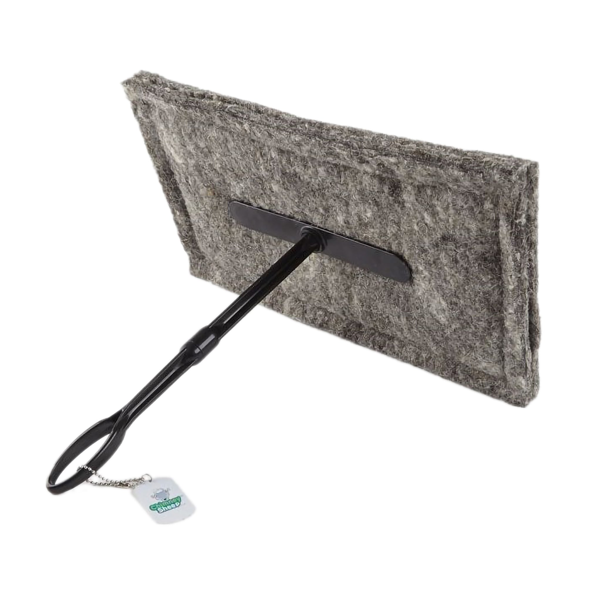 Extended handle wool rectangle chimney draught excluder