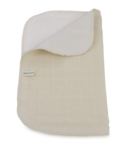 Undyed unbleached organic cotton double sided facecloth with smooth side and rough side