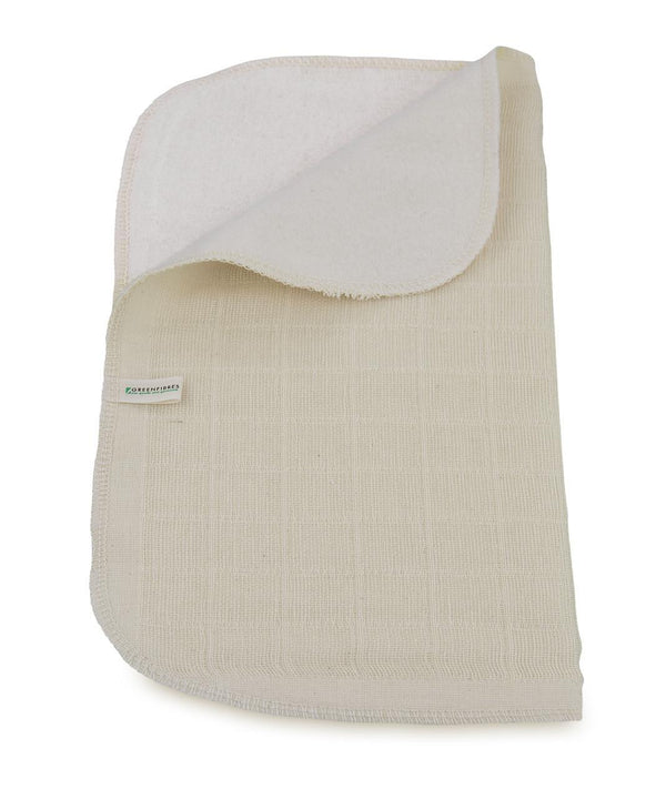 Undyed unbleached organic cotton double sided facecloth with smooth side and rough side