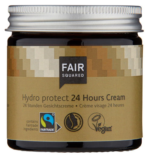 Fair trade face moisturiser in a glass jar. 