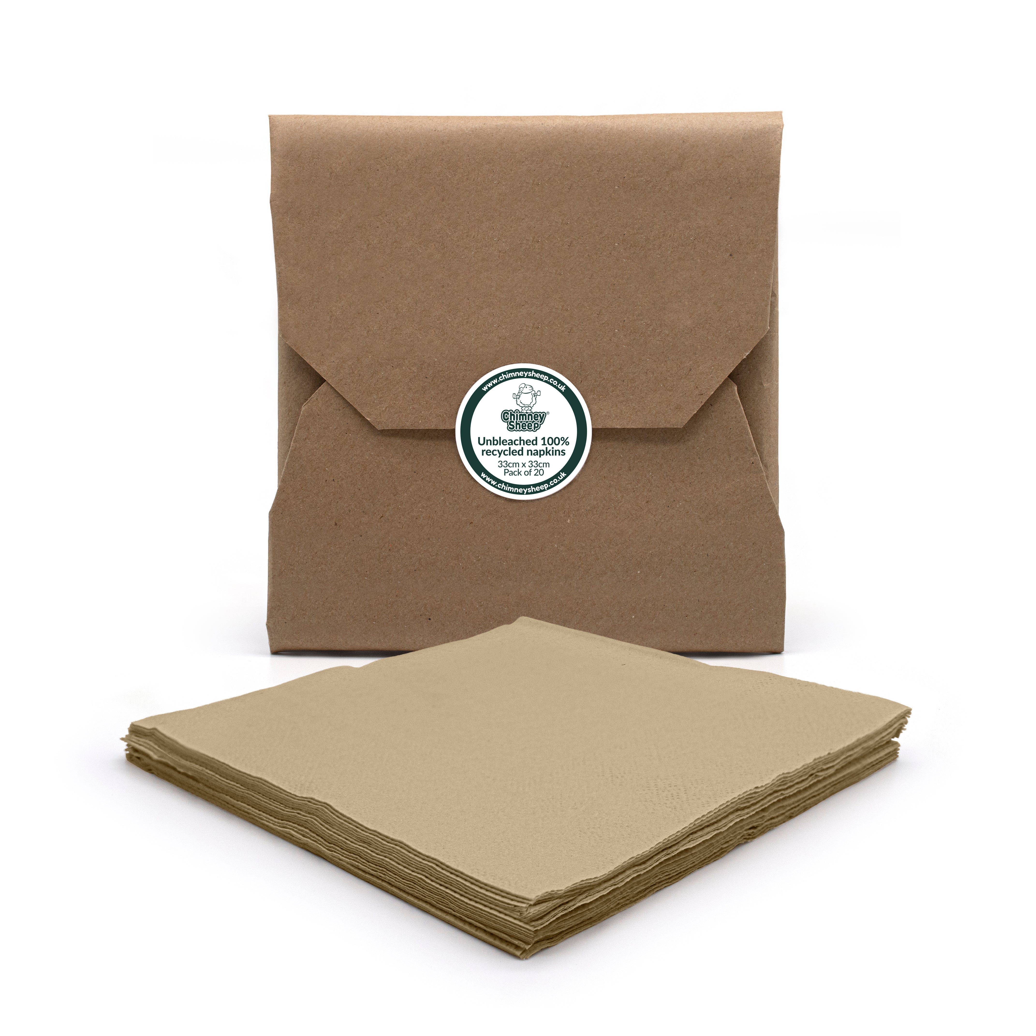 33cm recycled paper napkins in eco-friendly packaging
