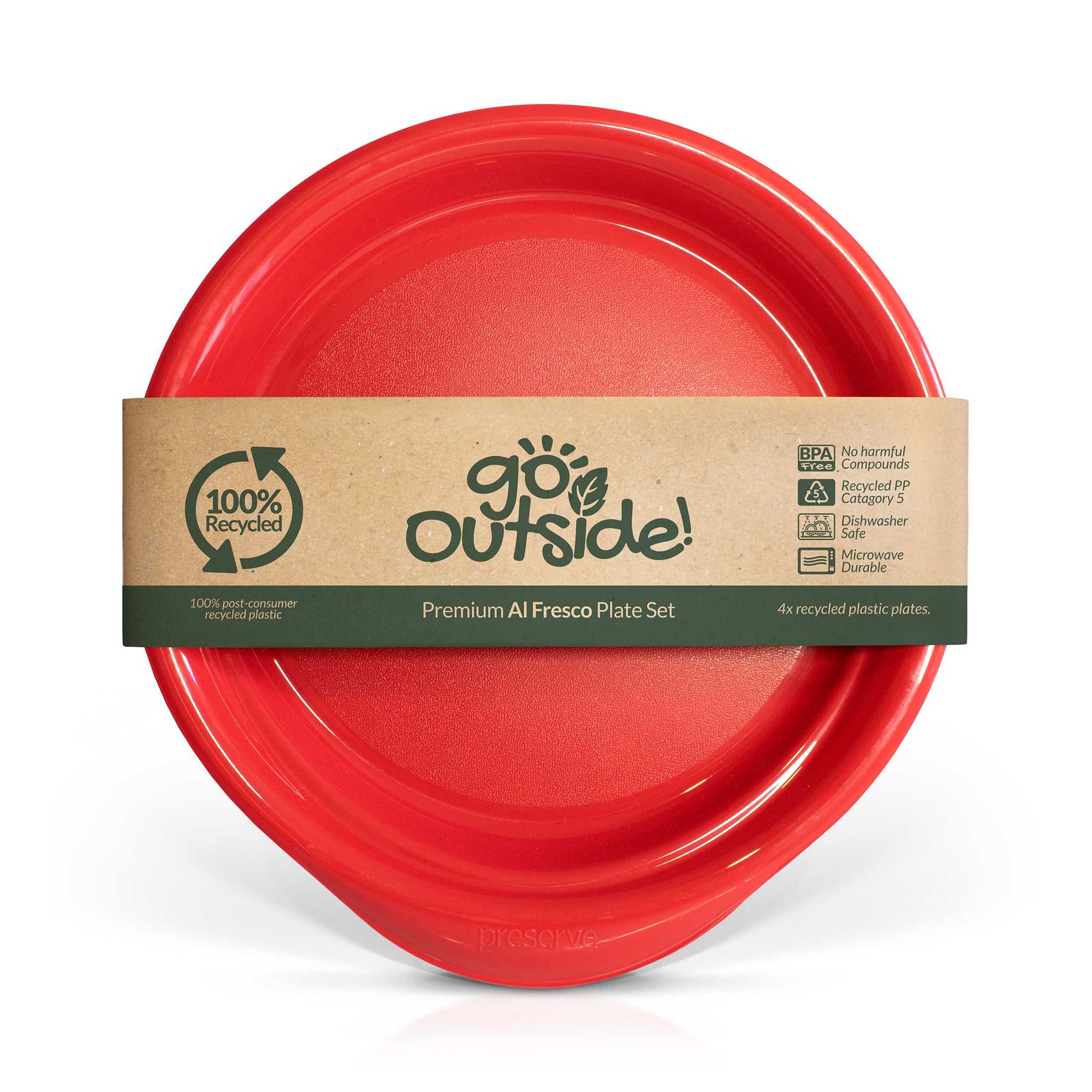 Red pepper recycled plastic plate