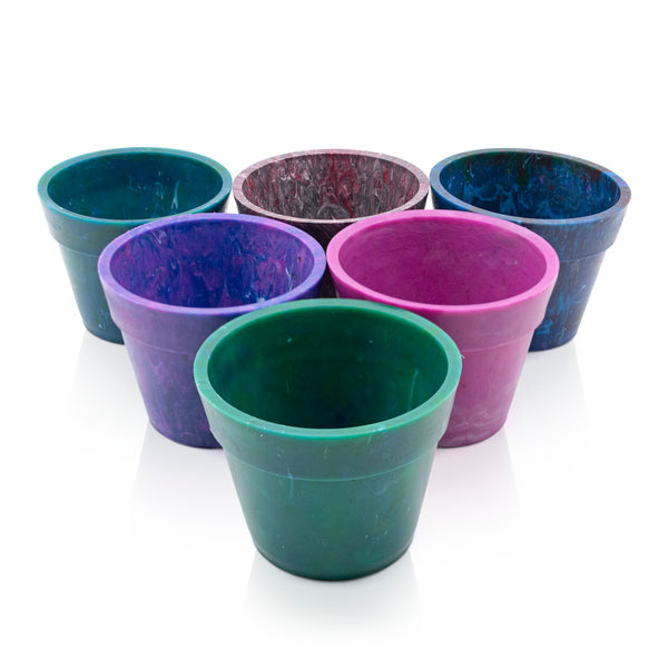 one blue eye cornwall multi-coloured plastic pots