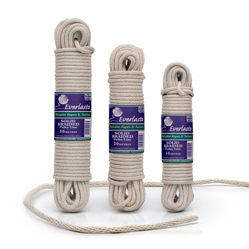 10 metre length of braided cotton washing line