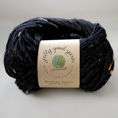 Light sage coloured yarn made of recycled plastic bottles 