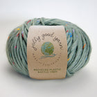 Sage green with coloured speckles yarn made of recycled plastic bottles 