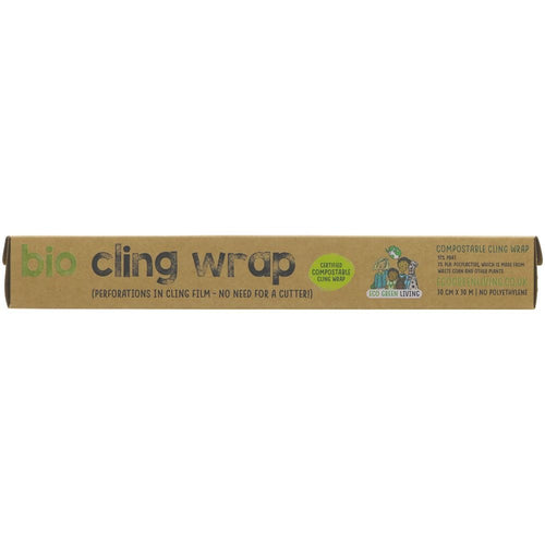 Compostable clingfilm box on a white background.