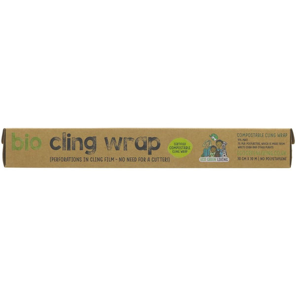 Compostable clingfilm box on a white background.