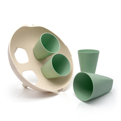 Eco-friendly cups in no-spill cup holder. thumbnail