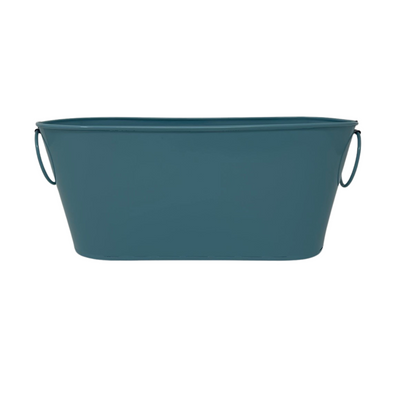 Cream rectangular metal bucket