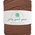Brown recycled yarn with Jolly Good Yarn logo 