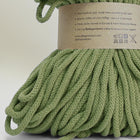 Back of Jolly Good Yarn label on a 5mm thick braided cord