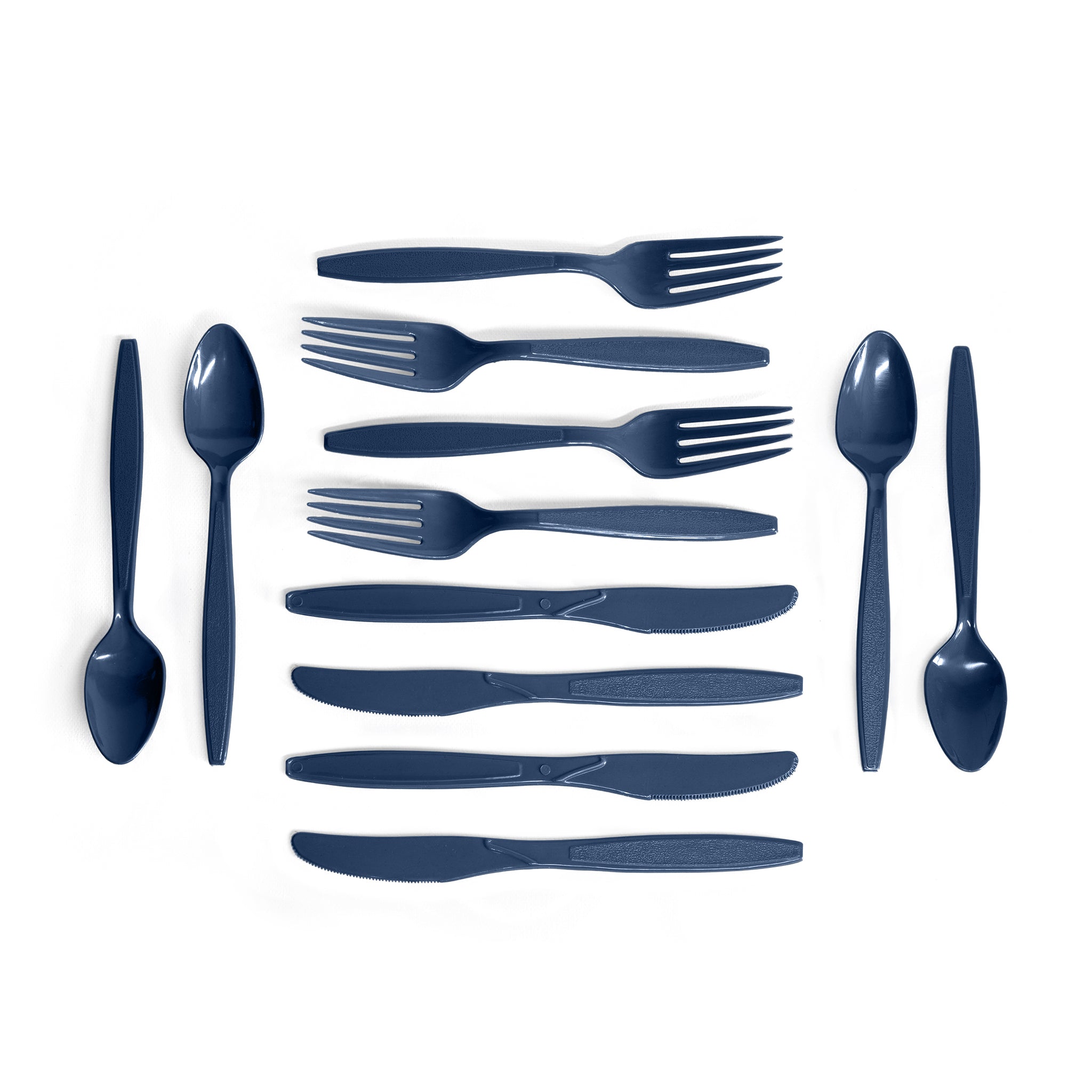Midnight blue recycled plastic cutlery