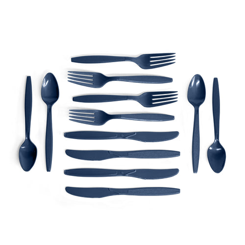 Aqua blue recycled plastic cutlery