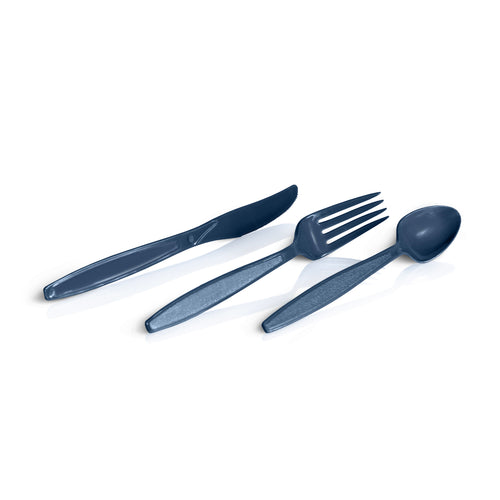 Aqua blue recycled plastic cutlery