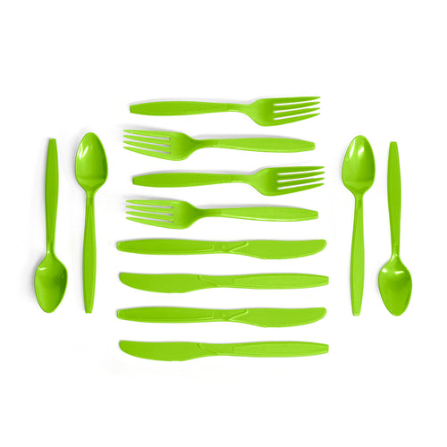 Aqua blue recycled plastic cutlery