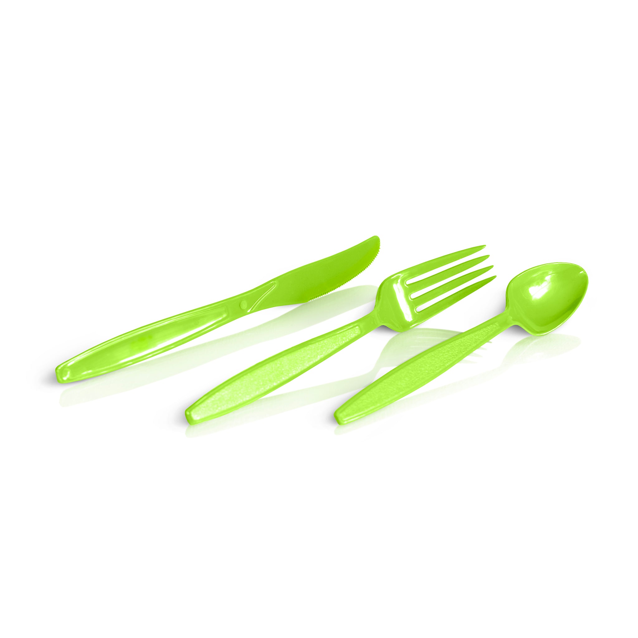 Apple green recycled plastic cutlery
