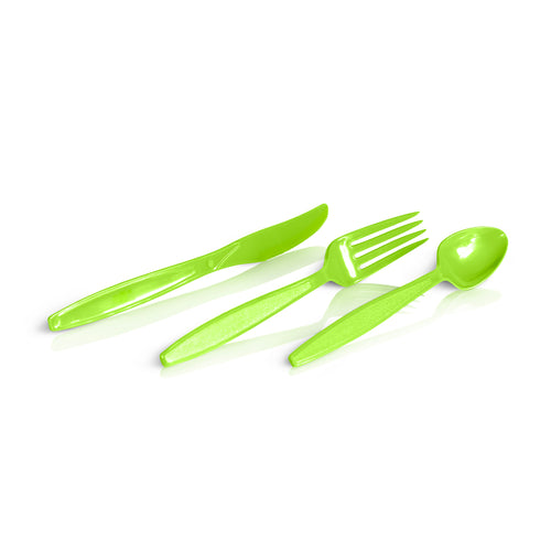 Aqua blue recycled plastic cutlery